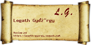 Legath György névjegykártya